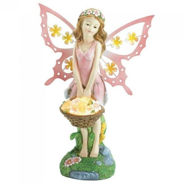 Heat Wave Pink Fairy Solar Garden Statue HE33853